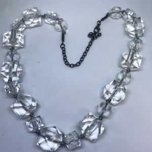 Vintage Chunky, Clear Lucite Statement Choker Necklace
